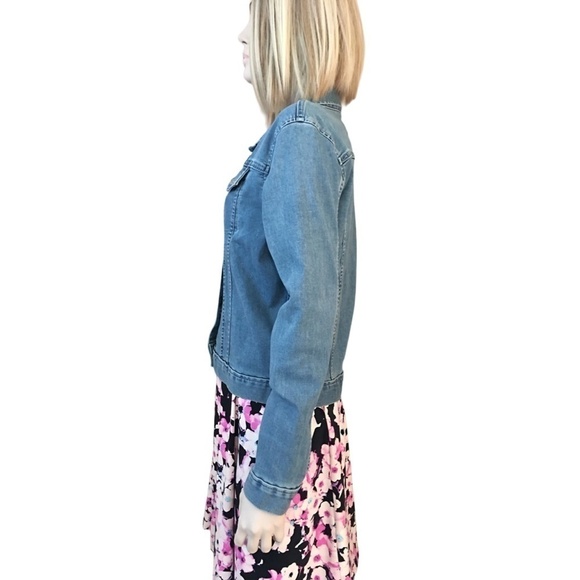 CALVIN Klein Jeans Medium Wash Denim Jean Trucker Jacket Branded Metal Buttons - Picture 7 of 15